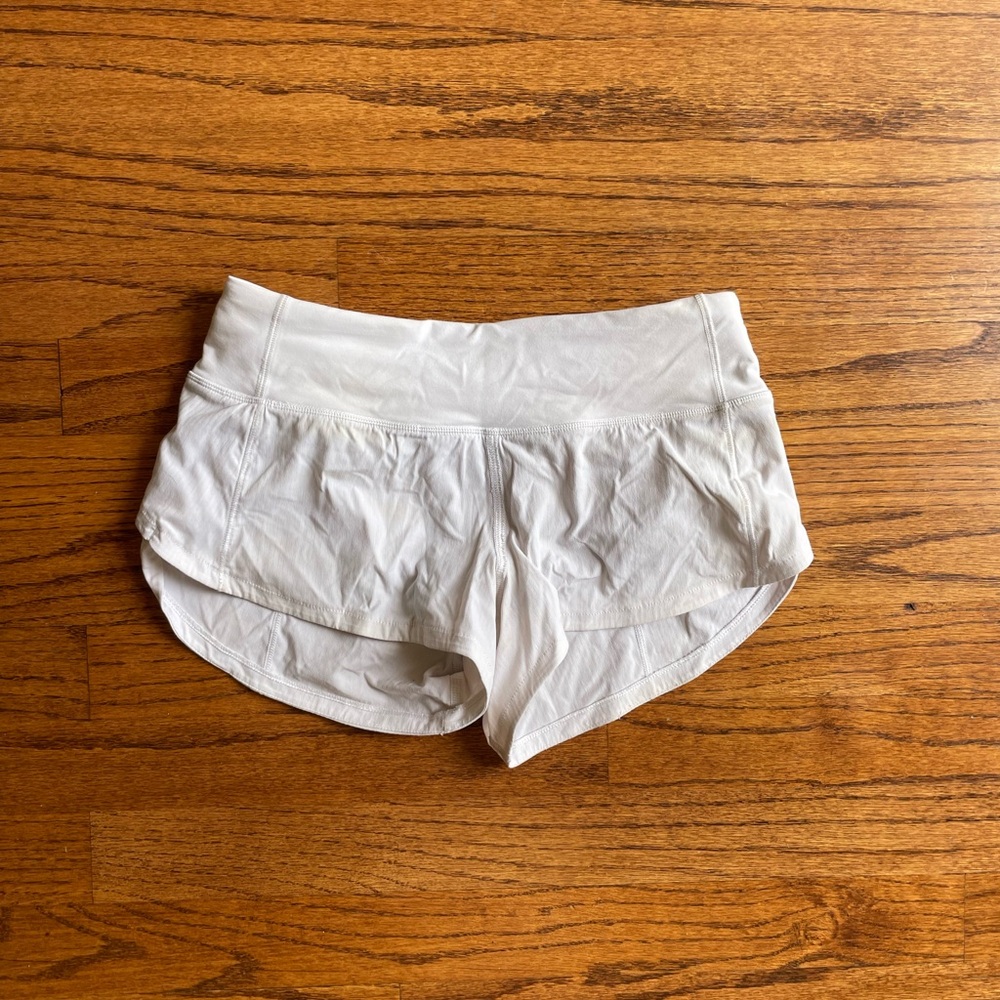 Lululemon Speed Up Shorts LR 2.5” White Size 0